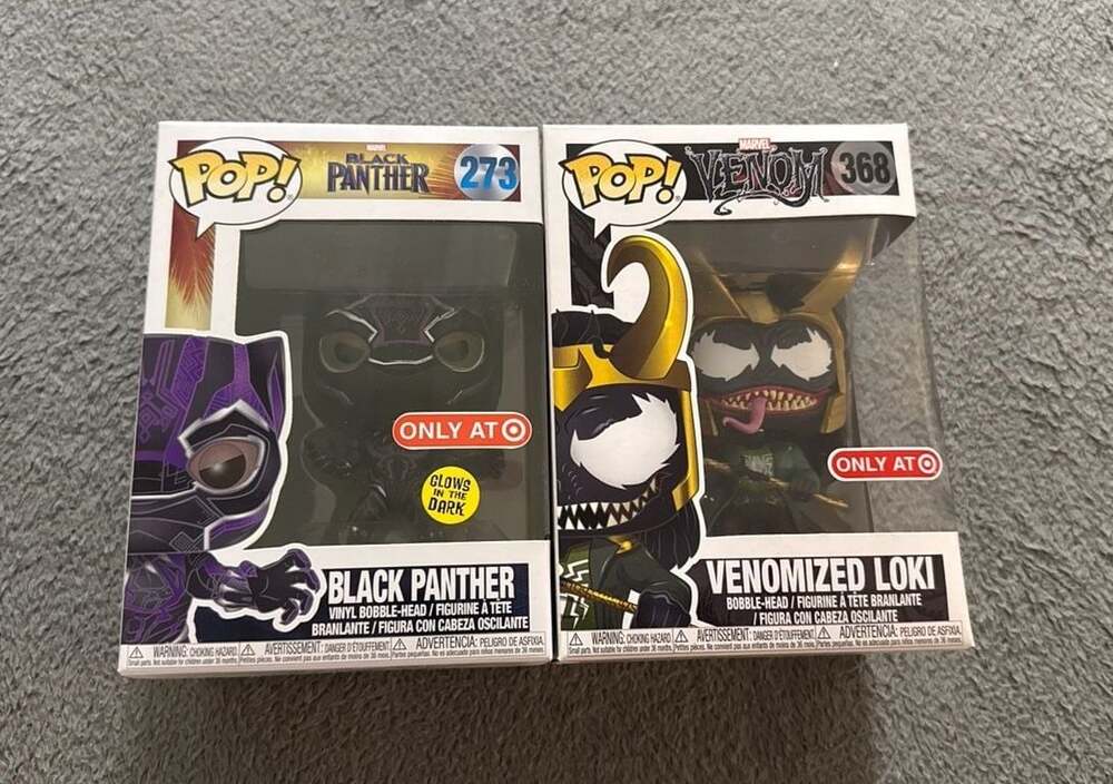 Funko Pop! Marvel Black Panther #273 GITD & Venomized Loki #368 Target